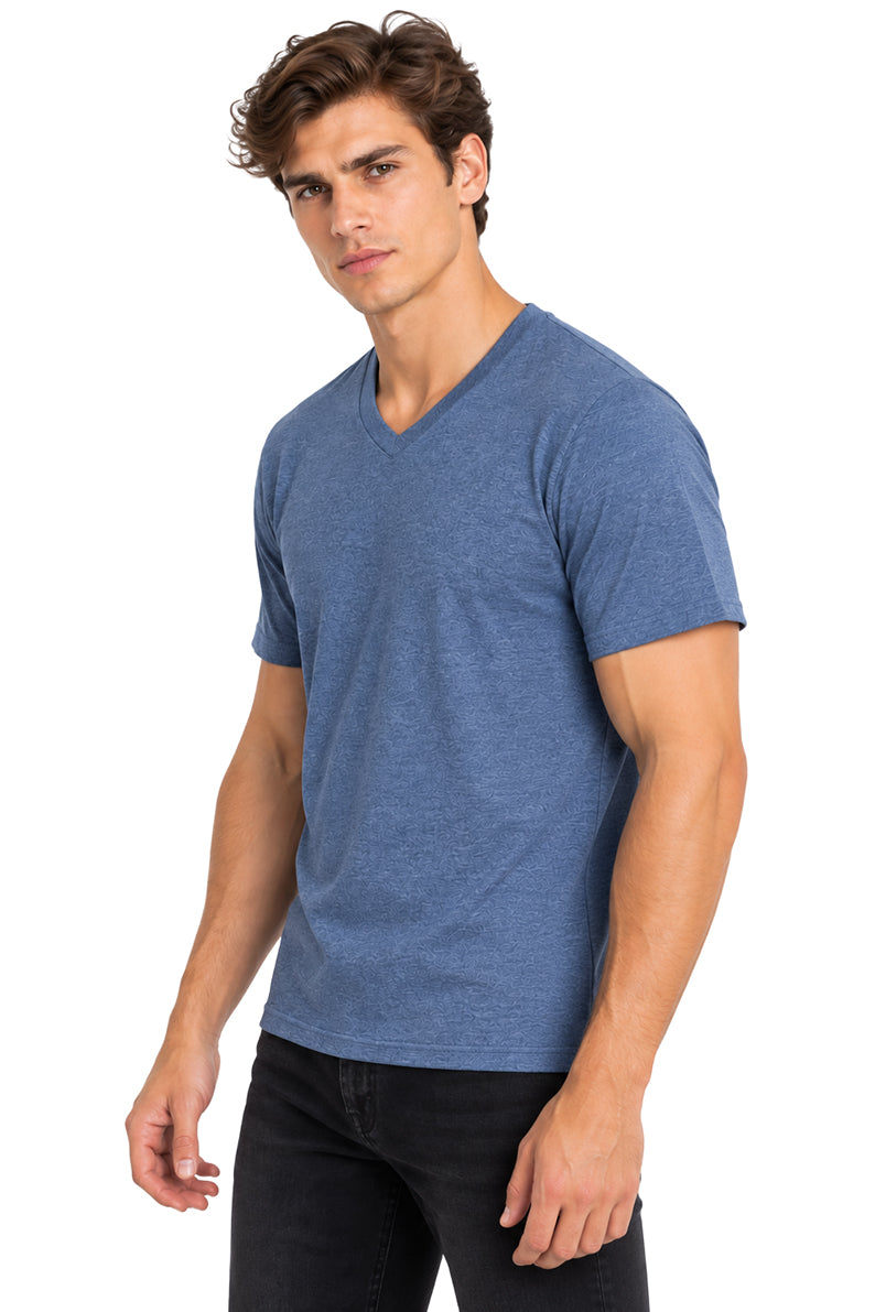 Playera básica cuello V Azul
