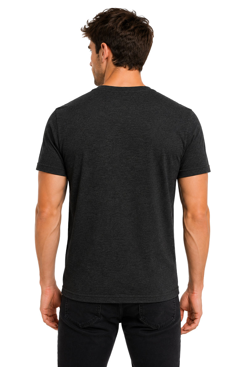 Playera básica Cuello V Jaspe-Negro