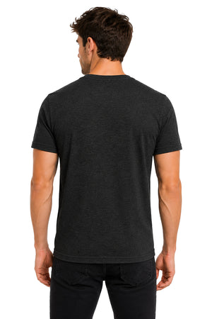 Playera básica Cuello V Jaspe-Negro