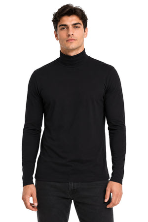 Playera Básica Cuello ruso Negro