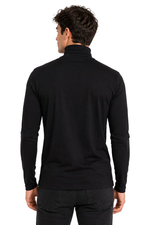 Playera Básica Cuello ruso Negro
