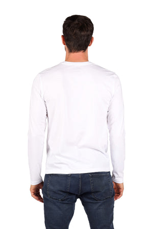 Playera Caballero ML / Cuello rojo BLANCO (8816904863967)