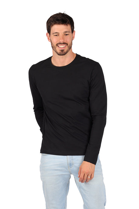 Playera Caballero ML / Cuello rojo NEGRO (8816909910239)