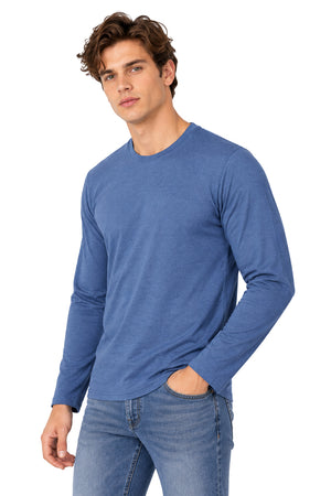 Playera Manga larga básica Azul