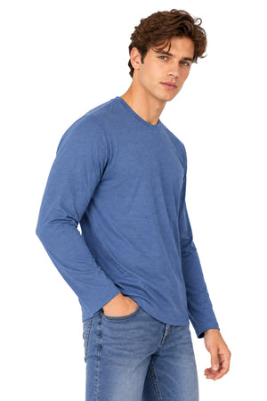 Playera Manga larga básica Azul