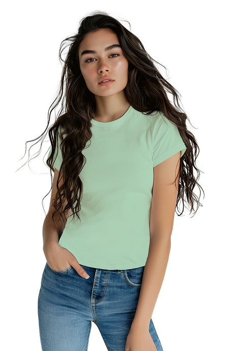 Playera Dama  BASICA CUELLO REDONDO  MENTA (8617200976095)