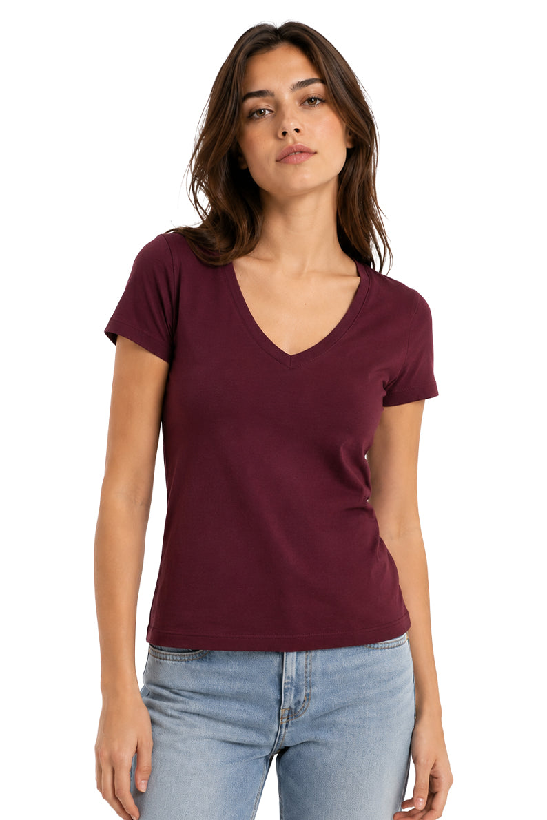 Playera Básica Cuello V Tawny