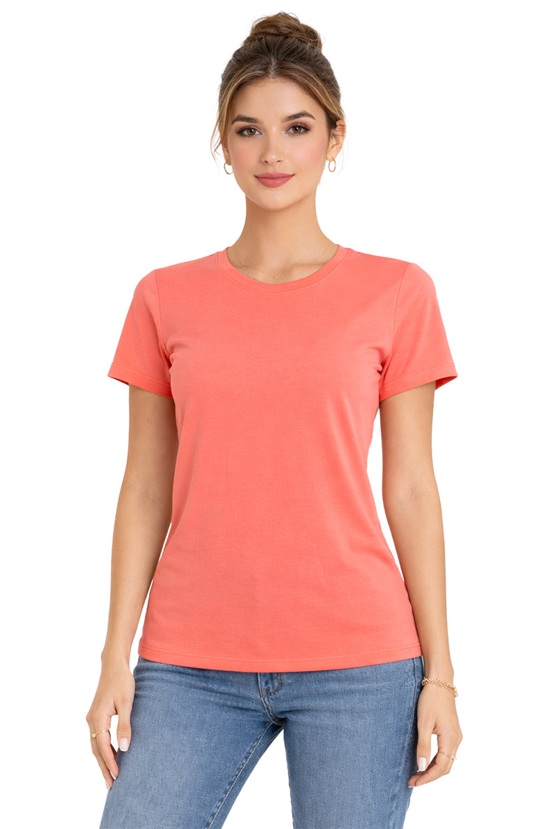 Playera Básica Cuello Redondo Living/Coral