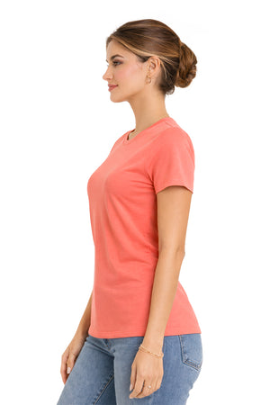 Playera Básica Cuello Redondo Living/Coral