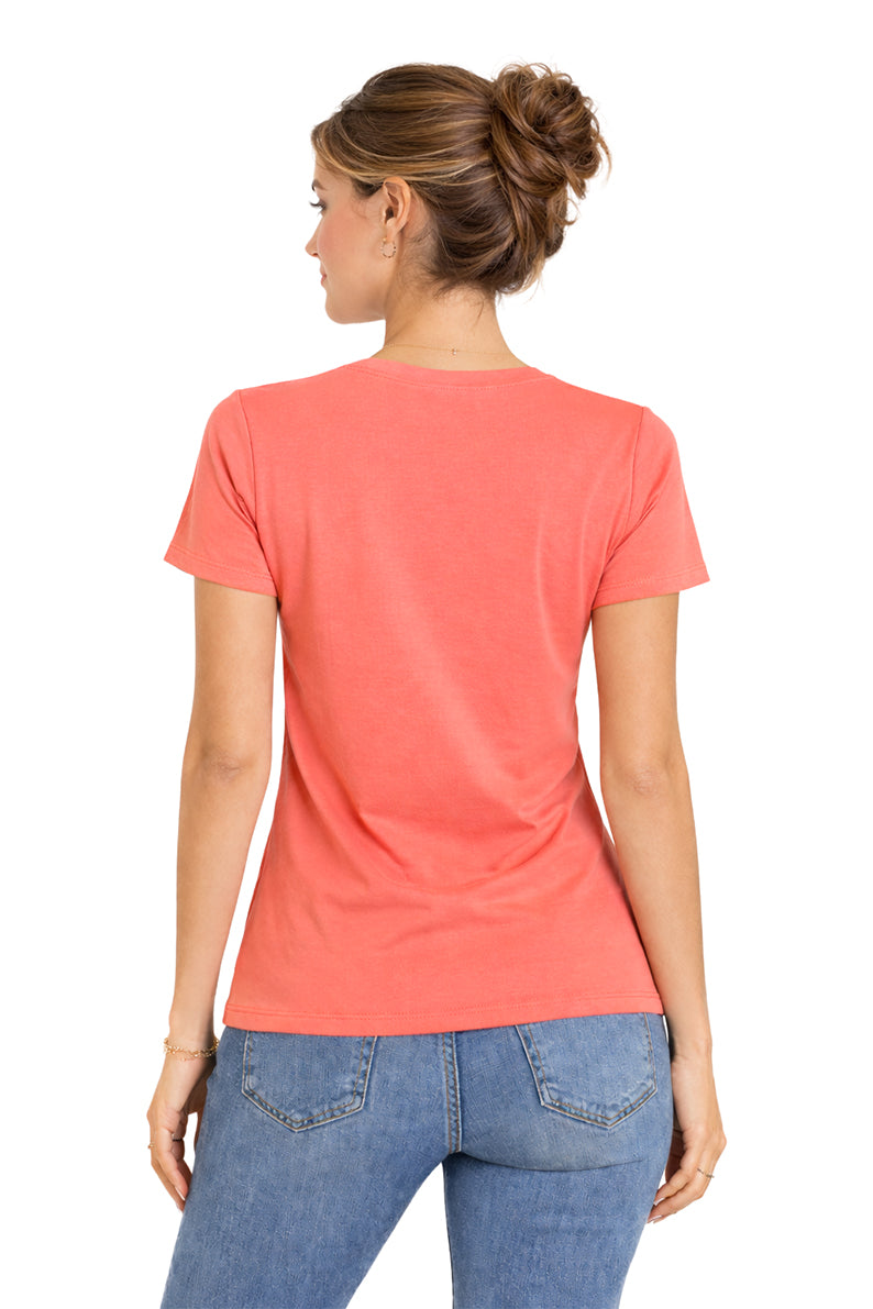 Playera Básica Cuello Redondo Living/Coral