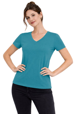 Playera Básica Cuello "V" Viridian/Green