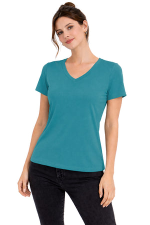 Playera Básica Cuello "V" Viridian/Green