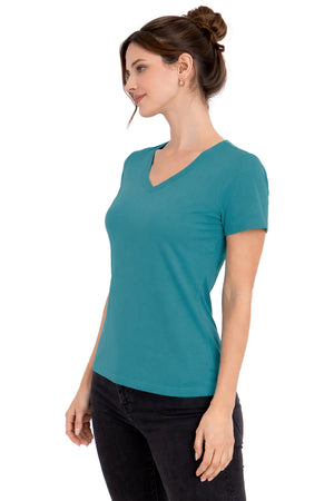 Playera Básica Cuello "V" Viridian/Green