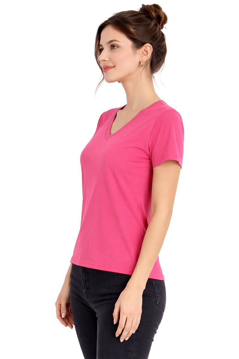 Playera Básica Cuello V Azalea