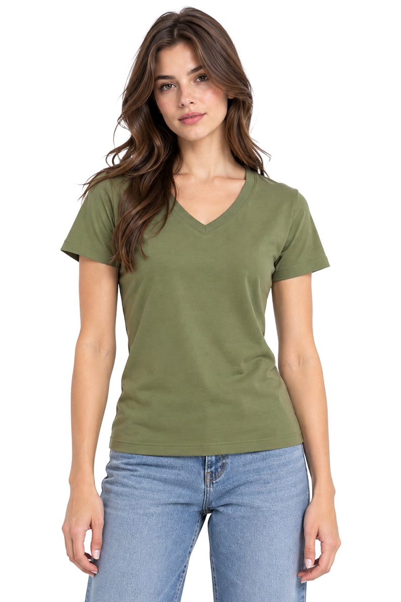 Playera básica cuello V Green