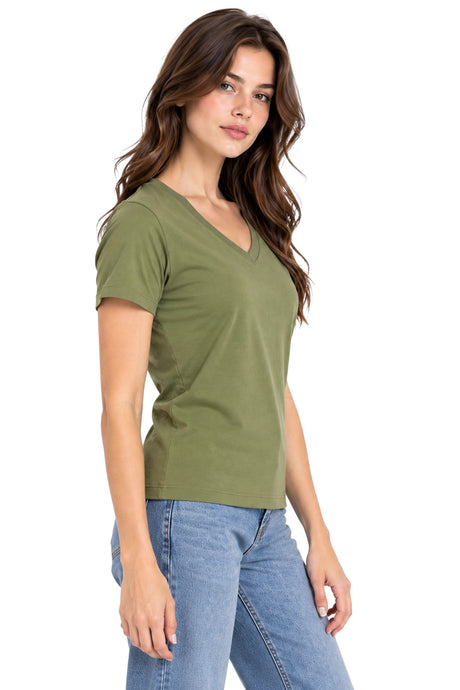 Playera básica cuello V Green