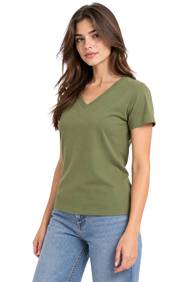Playera básica cuello V Green