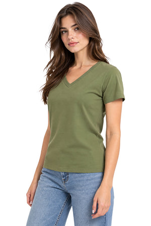 Playera básica cuello V Green