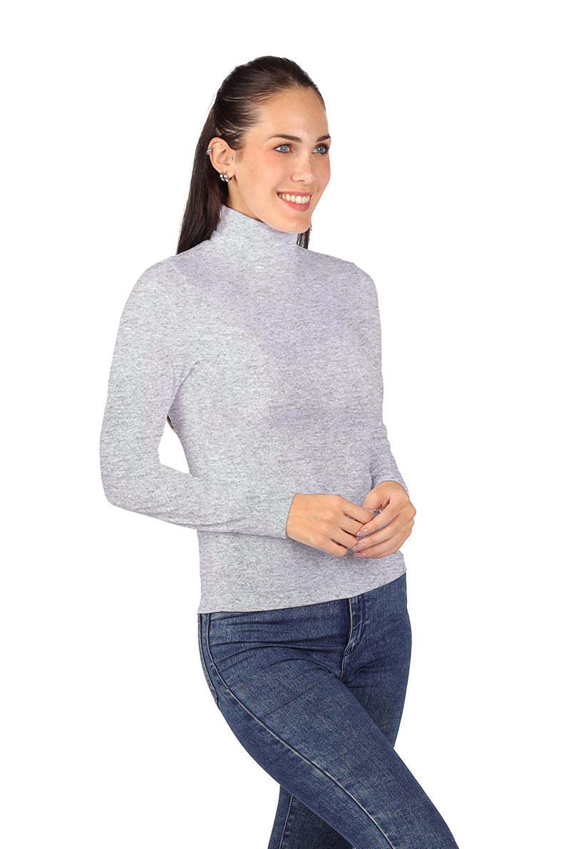 Playera Dama ML / Básico Cuello Ruso JASPE (8816927310047)