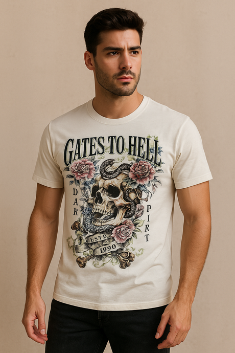 Playera Caballero MC / GATES TO HELL HUESO (9000260829407)