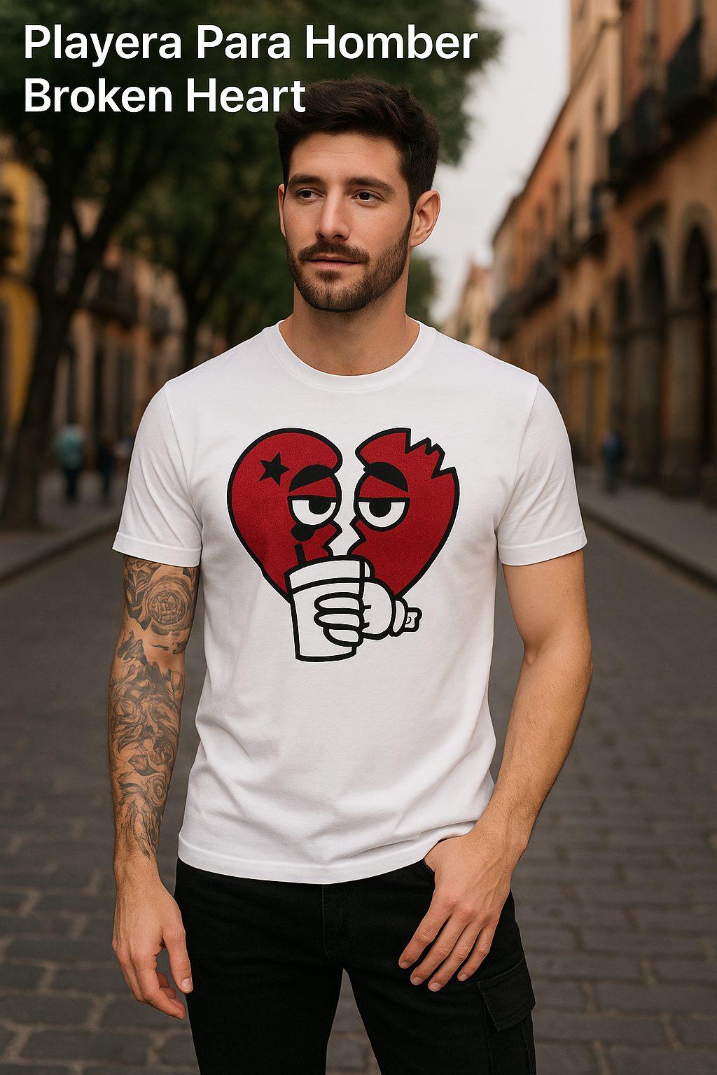 Playera Para Hombre Broken Heart (8950601580767)