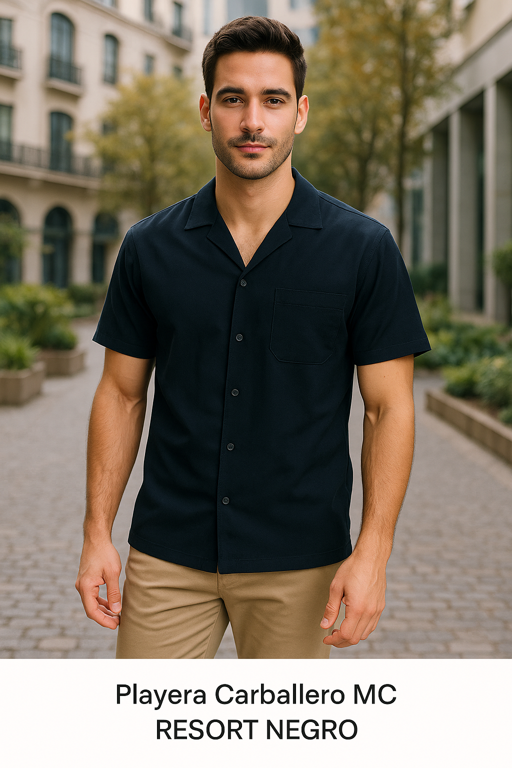 Playera Caballero MC / RESORT NEGRO (9028282908895)