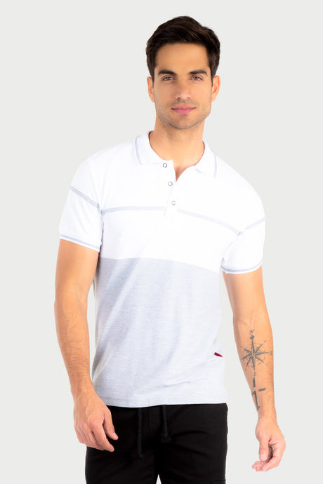 Playera Polo MC/ POLO RAYA GRIS (7067078885558)