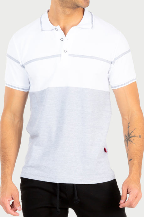 Playera Polo MC/ POLO RAYA GRIS (7067078885558)