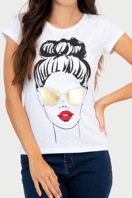 Playera Dama MC/ LENTES GIRL (7067339161782)