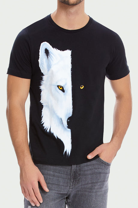 Playera Caballero m/c LOBO BICOLOR (387588456481)